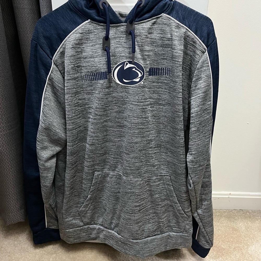 Penn State Men's Gray and Blue Hoodie